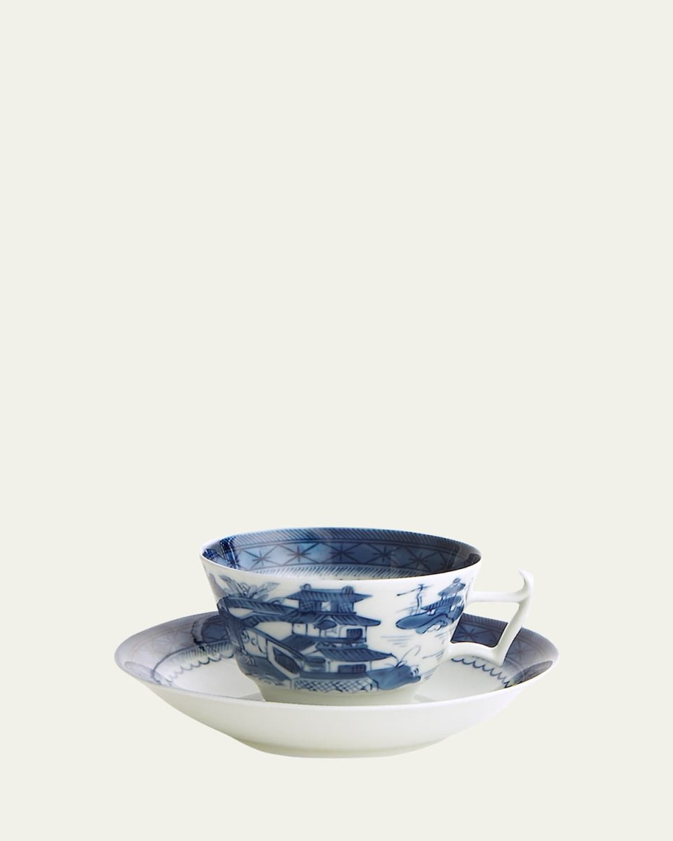 Blue Canton Teacup & Saucer